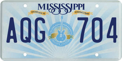 MS license plate AQG704