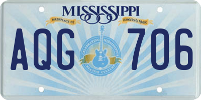 MS license plate AQG706