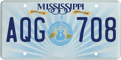 MS license plate AQG708