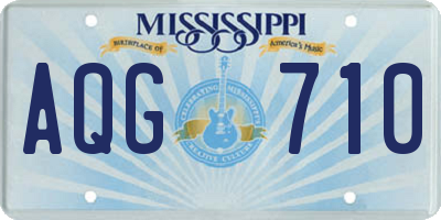 MS license plate AQG710