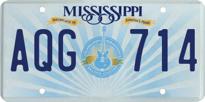 MS license plate AQG714
