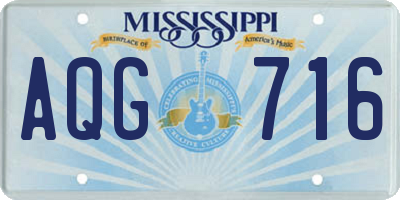 MS license plate AQG716