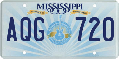 MS license plate AQG720