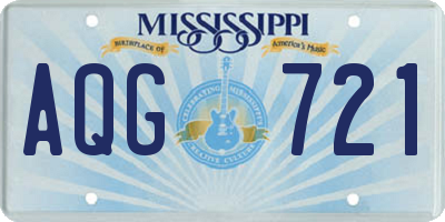MS license plate AQG721