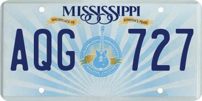 MS license plate AQG727