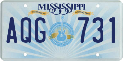 MS license plate AQG731
