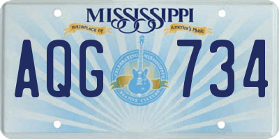 MS license plate AQG734
