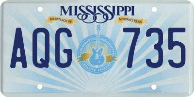 MS license plate AQG735