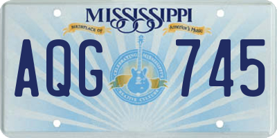MS license plate AQG745