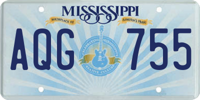 MS license plate AQG755