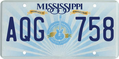 MS license plate AQG758
