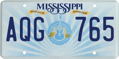 MS license plate AQG765