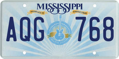 MS license plate AQG768