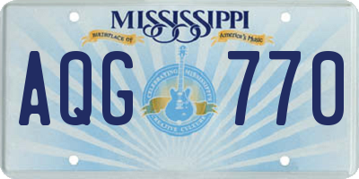 MS license plate AQG770