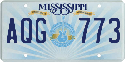 MS license plate AQG773