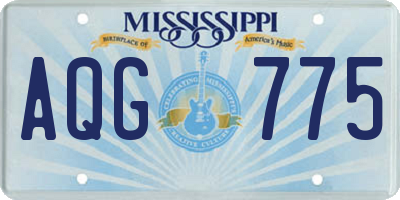 MS license plate AQG775