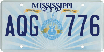 MS license plate AQG776