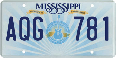 MS license plate AQG781