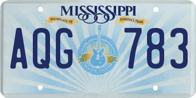 MS license plate AQG783