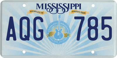 MS license plate AQG785