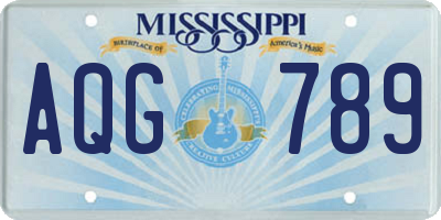 MS license plate AQG789