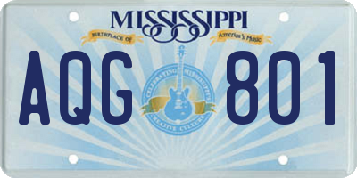 MS license plate AQG801