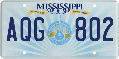 MS license plate AQG802
