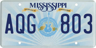 MS license plate AQG803
