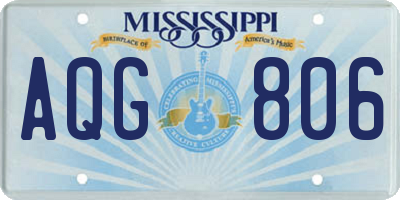 MS license plate AQG806