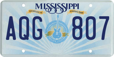 MS license plate AQG807