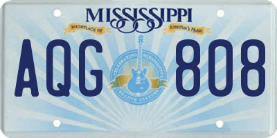 MS license plate AQG808