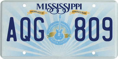 MS license plate AQG809