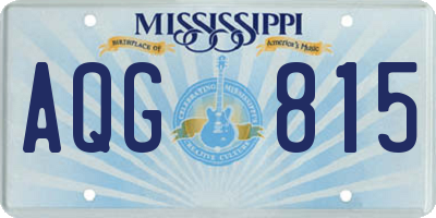 MS license plate AQG815