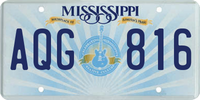 MS license plate AQG816