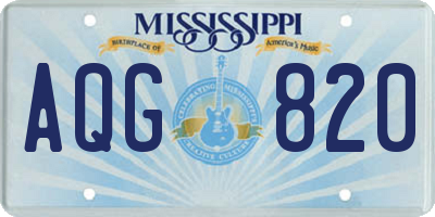 MS license plate AQG820
