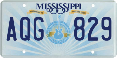 MS license plate AQG829