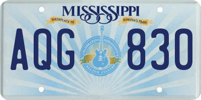 MS license plate AQG830