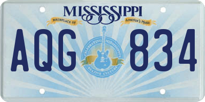 MS license plate AQG834