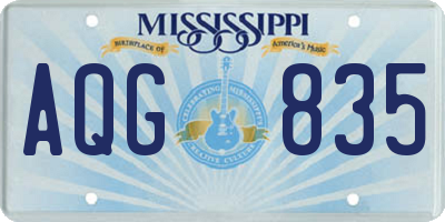 MS license plate AQG835