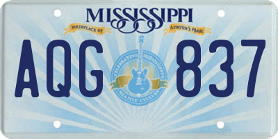 MS license plate AQG837