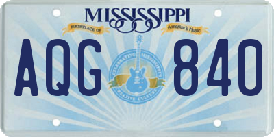 MS license plate AQG840