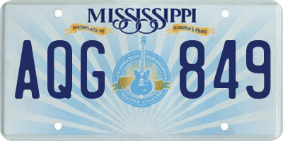 MS license plate AQG849