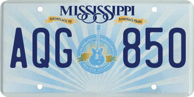 MS license plate AQG850