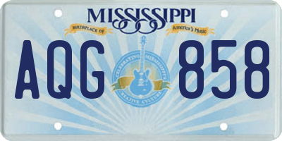 MS license plate AQG858