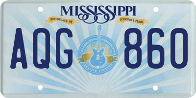MS license plate AQG860