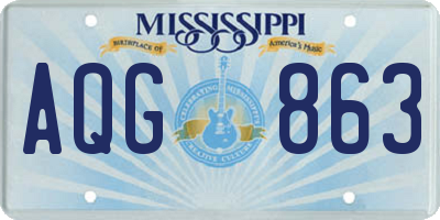 MS license plate AQG863