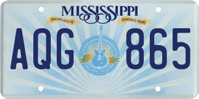 MS license plate AQG865