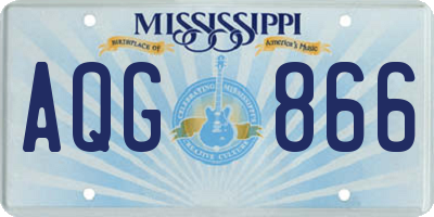 MS license plate AQG866