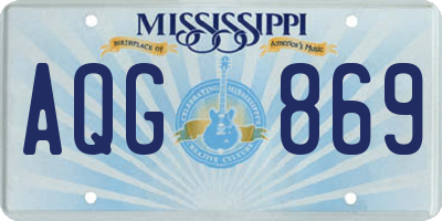 MS license plate AQG869