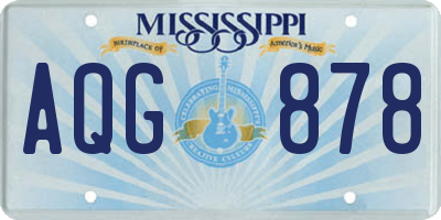 MS license plate AQG878